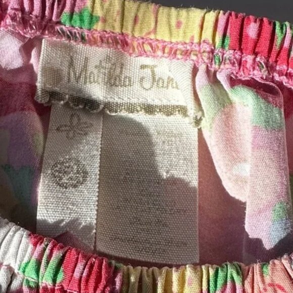 Floral Pink Dress with Ruffle Sleeves - Picture 2 of 6